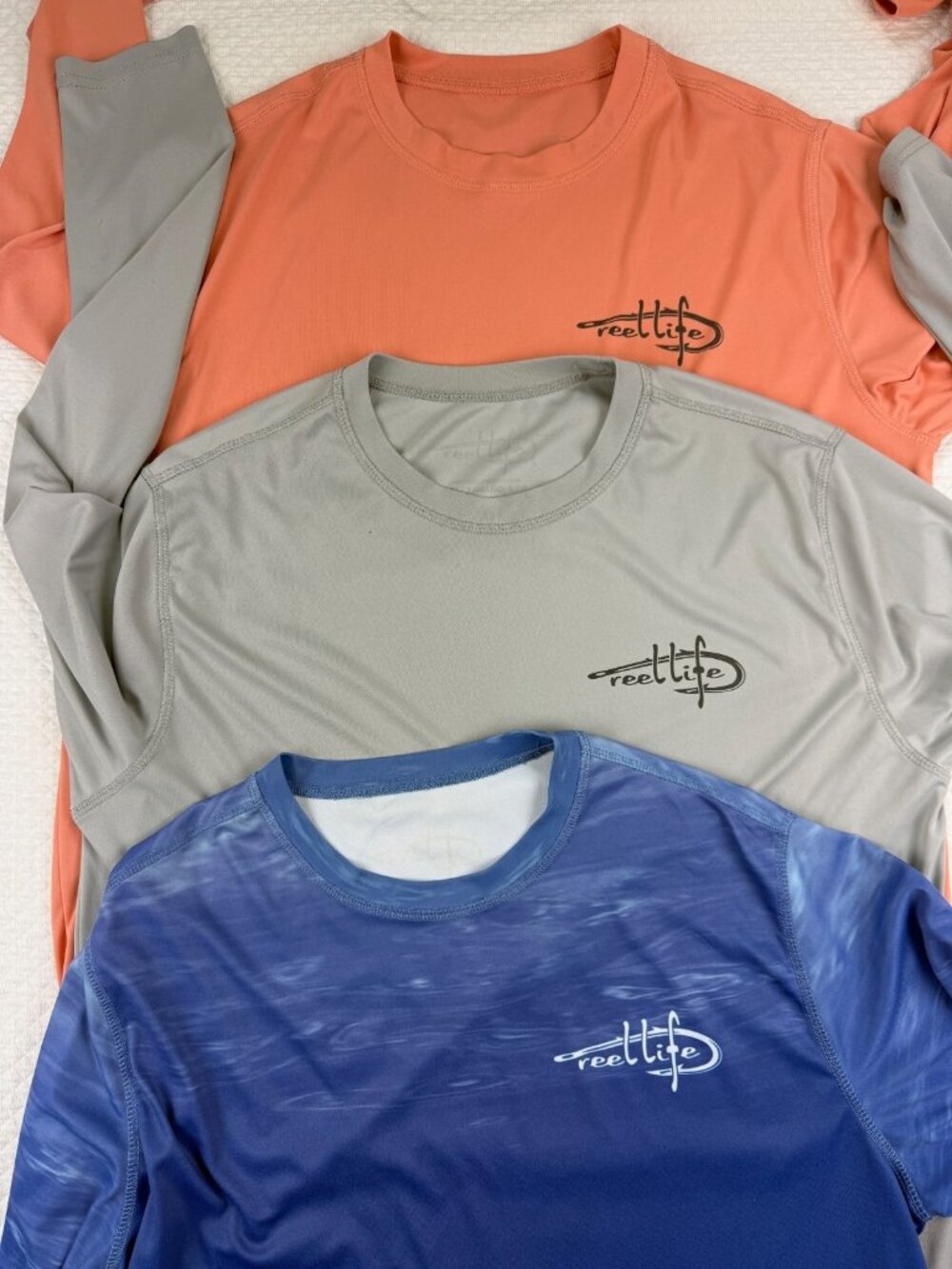 Lot of 3 Reel Life Long Sleeve Fishing Shirt Fishing Quick Dry Mens Size Large